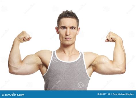 muscular arm flexing